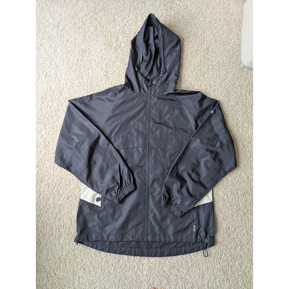 Packable Black Women's Reebok Vintage Style Windbreaker Sz M - Picture 2 of 13